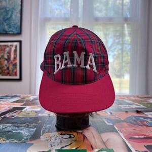 BAMA Alabama‎ Crimson Tide Plaid Hat Cap Snapback Red One Size